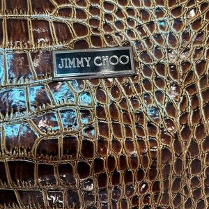 Jimmy Choo Glossy Croc-Embossed Bag